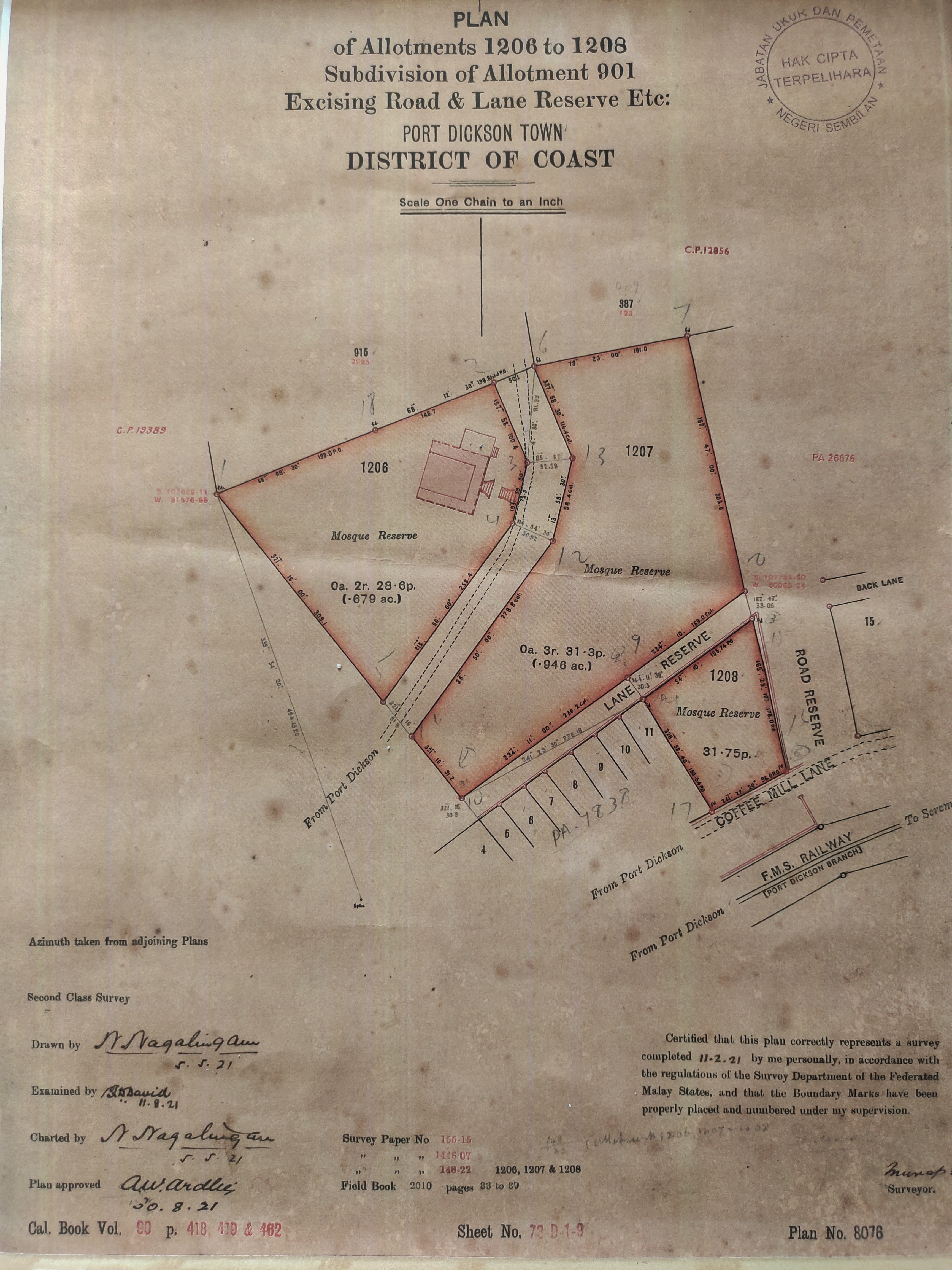Pelan Masjid Kampung Bahasa Kapor 1921